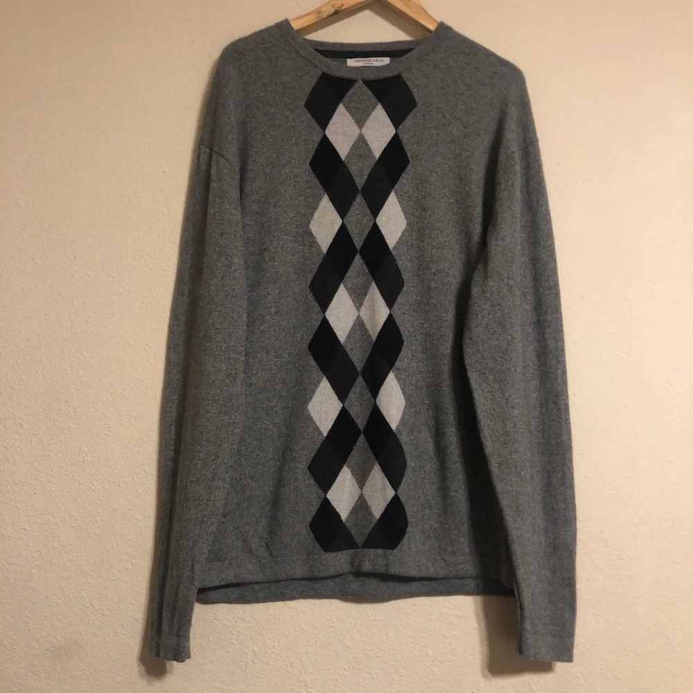 IMPERMEABLE‎ Platinum 100% Cashmere 2 Ply Gray Sweater Gray